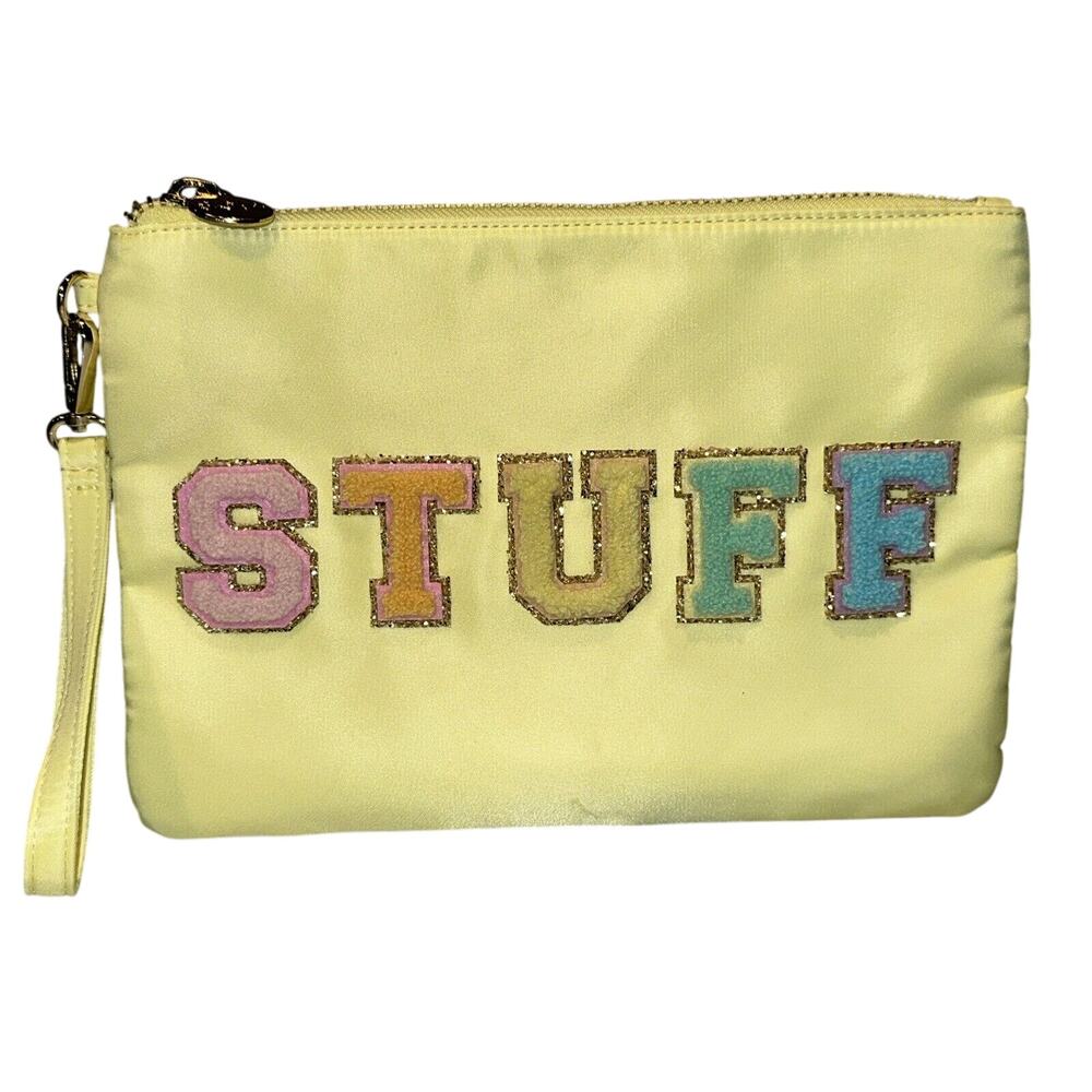 Stoney‎ Clover Lane Ln Target 12x8 Clutch Wristlet Cosmetic Bag Yellow STUFF Lrg
